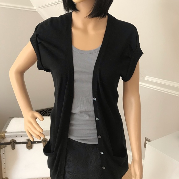 Ann Taylor SS Long Cardigan. Black. Size XS. EUC - Picture 3 of 8
